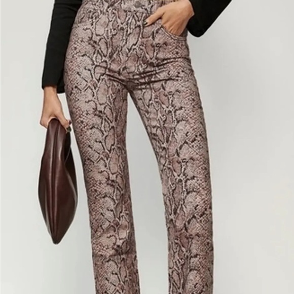 Reformation Jeans Snake Skin Print New - Picture 1 of 4